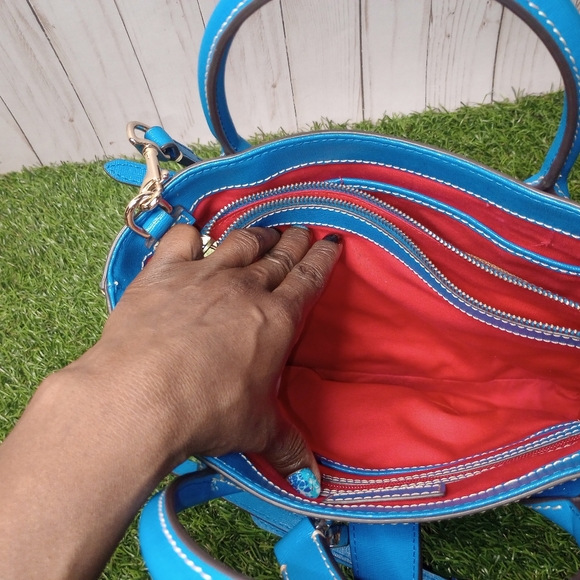 Bright Blue Dooney & Bourke Saffiano Leather Tote - Picture 16 of 17